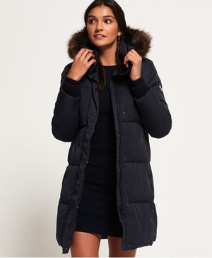 Superdry Cocoon Parka Női Kabát Sötétkék | HWKCM1798